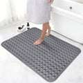 Shower Mat Non Slip, 36" x 24" Large Shower Floor Mat with Drain Holes and Suction Cups, Soft TPE Anti Slip Shower Stall Mats for Inside Shower, Machine Washable, White