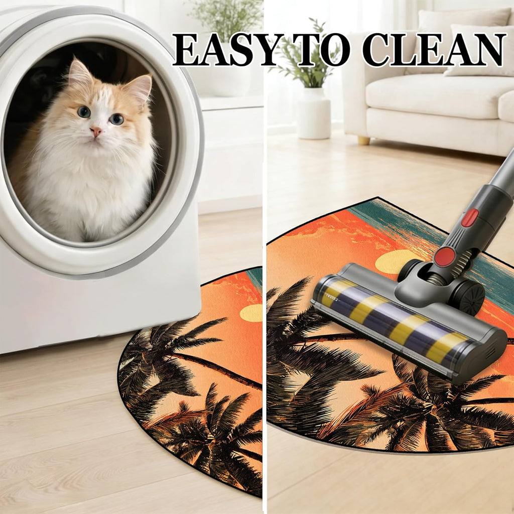 Half Round Area Rug 24"×36" - Soft Washable Indoor Carpet Outdoor Doormat Entrance Bedside Rug Bedroom Entryway Kitchen Bathroom Door Mat